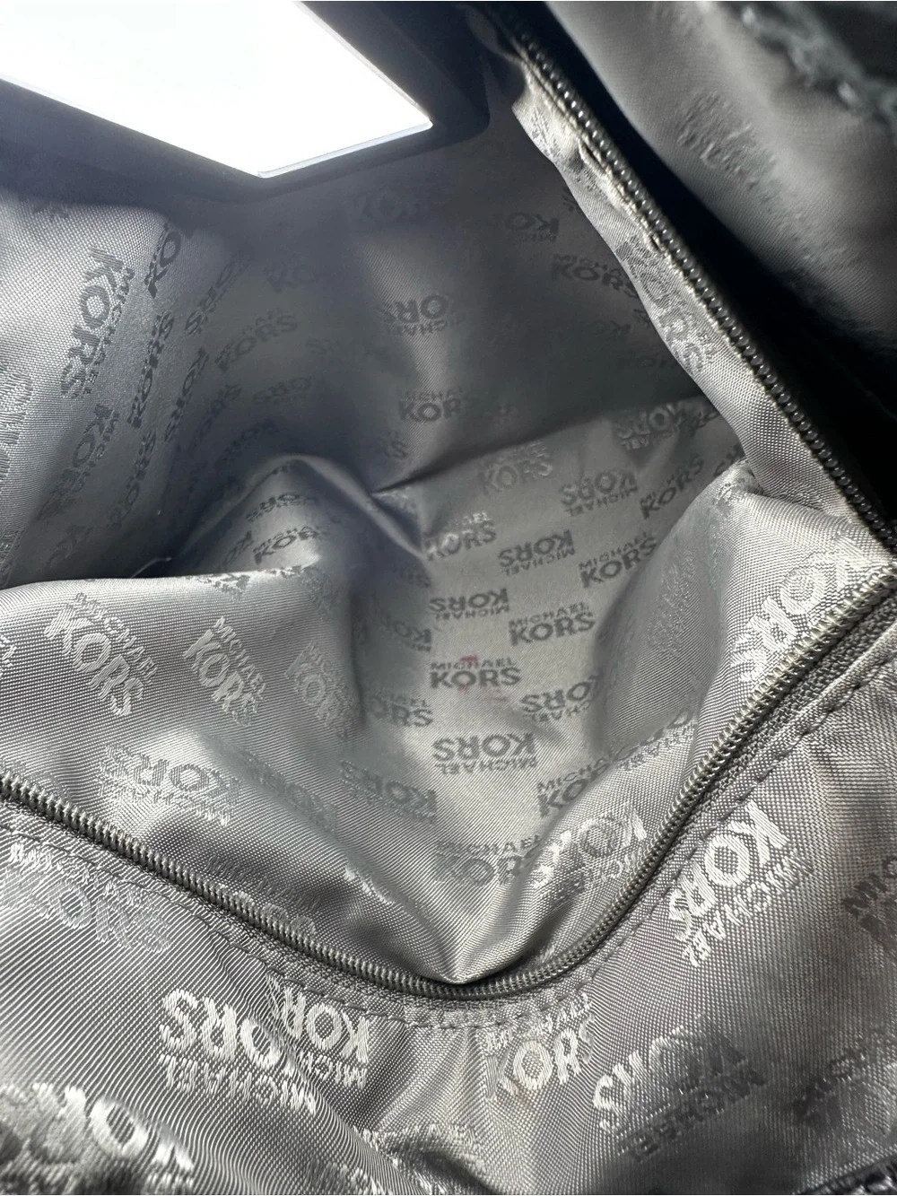 Michael Kors Glossy Black Snake-Embossed Shoulder Bag